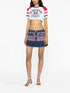 low-rise denim miniskirt